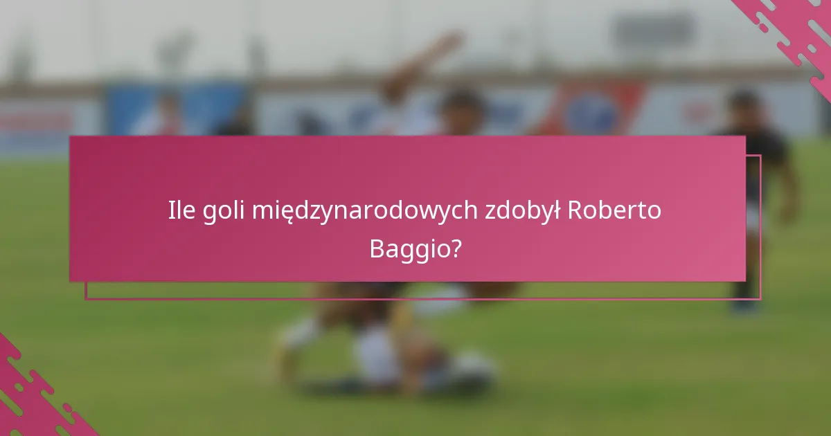 Ile goli międzynarodowych zdobył Roberto Baggio?